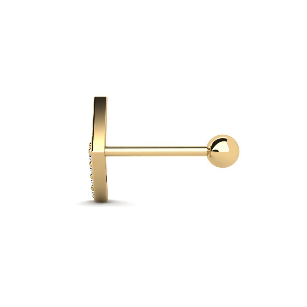 14ct Yellow Gold Diamond Men's Piercing Pasas