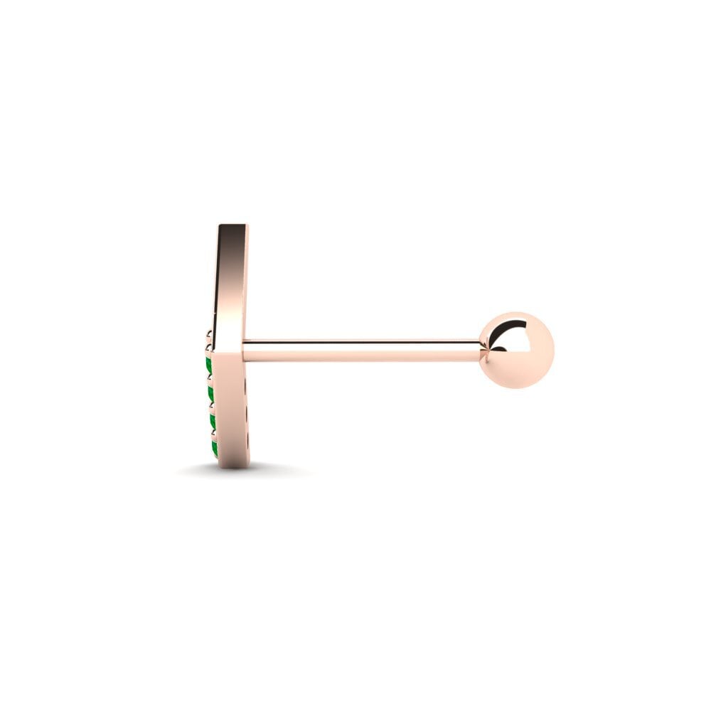 14ct Rose Gold Emerald Men's Piercing Pasas
