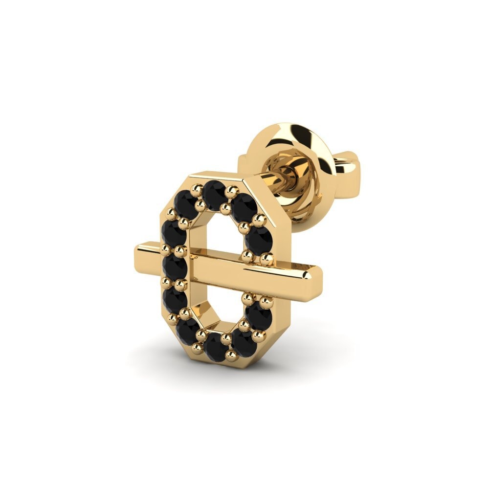 14k Oro Amarillo Pendiente para hombre Platte