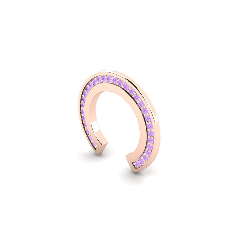 14ct Rose Gold Amethyst Men's Ear Cuff Schafberg