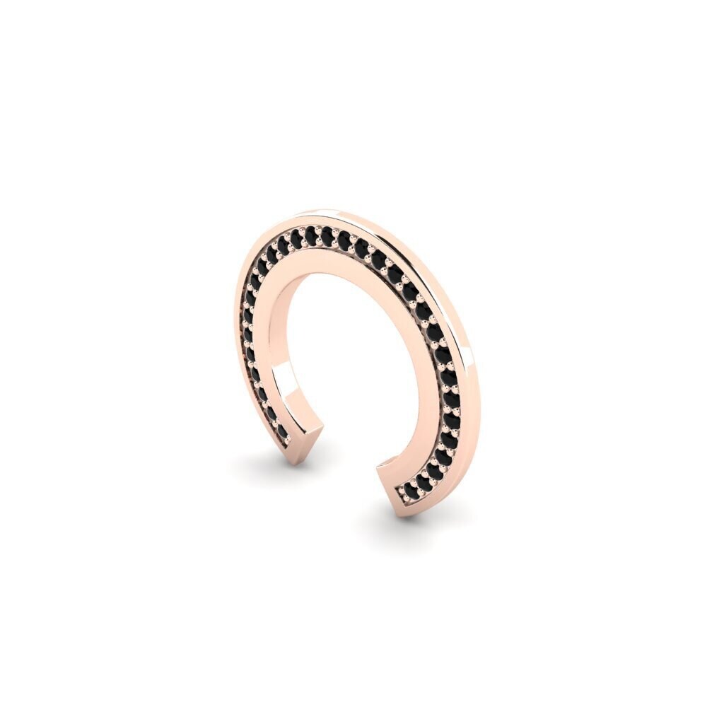 14ct Rose Gold Black Onyx Men's Ear Cuff Schafberg