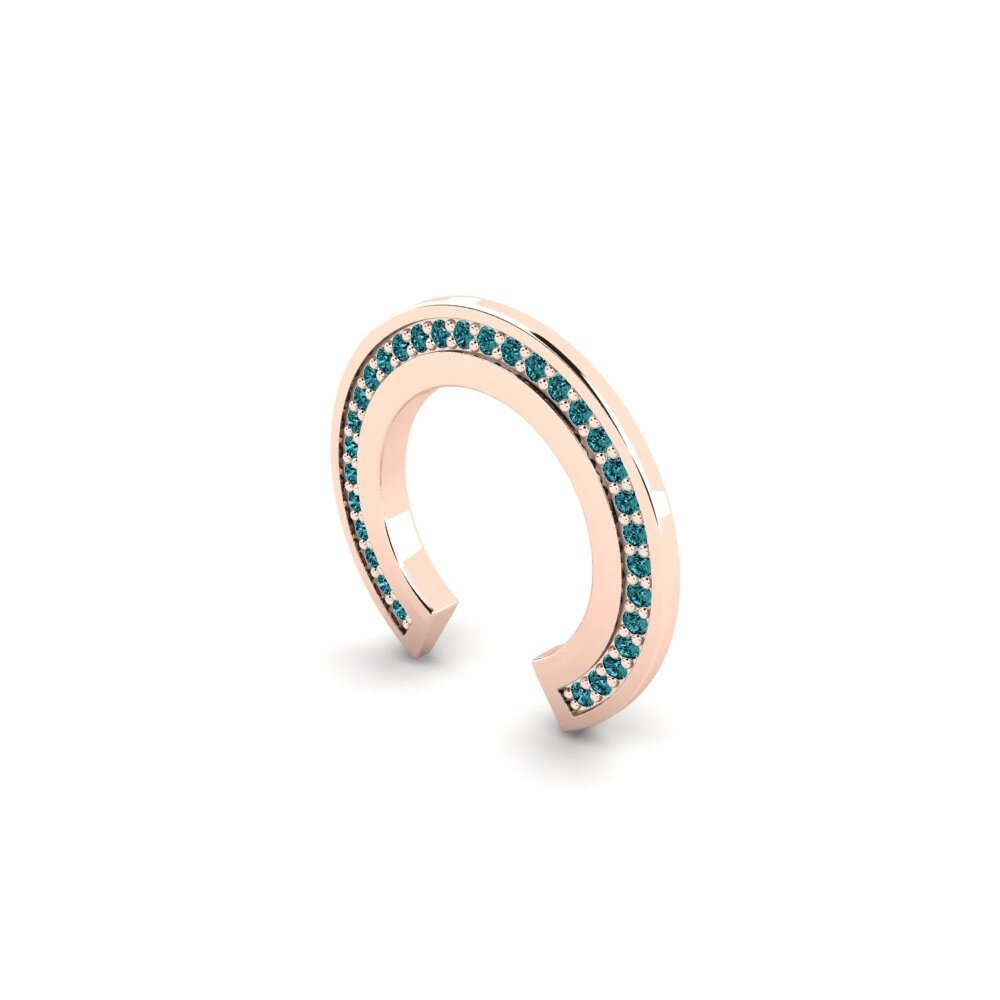 14k Oro Rosa Diamante Azul Aro oreja hombre Schafberg