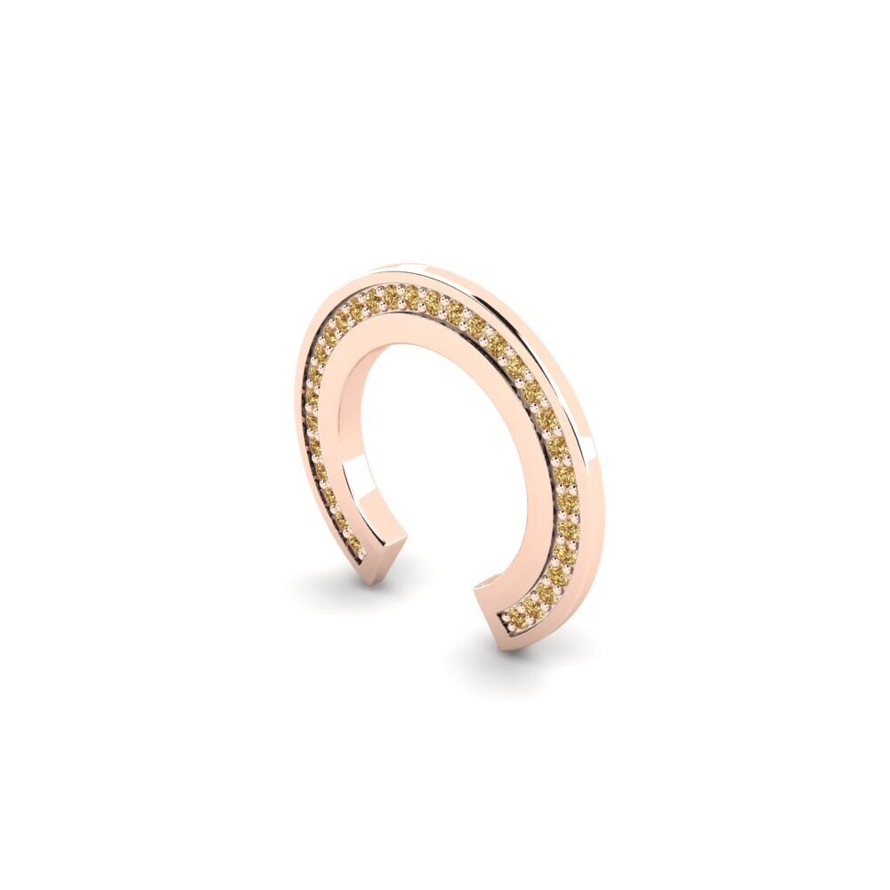 9ct Rose Gold Brown Diamond Men's Ear Cuff Schafberg