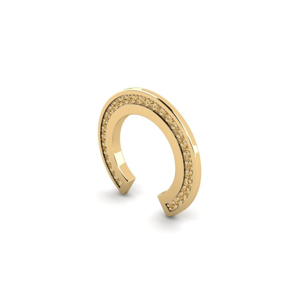 18ct Yellow Gold Brown Diamond Men's Ear Cuff Schafberg