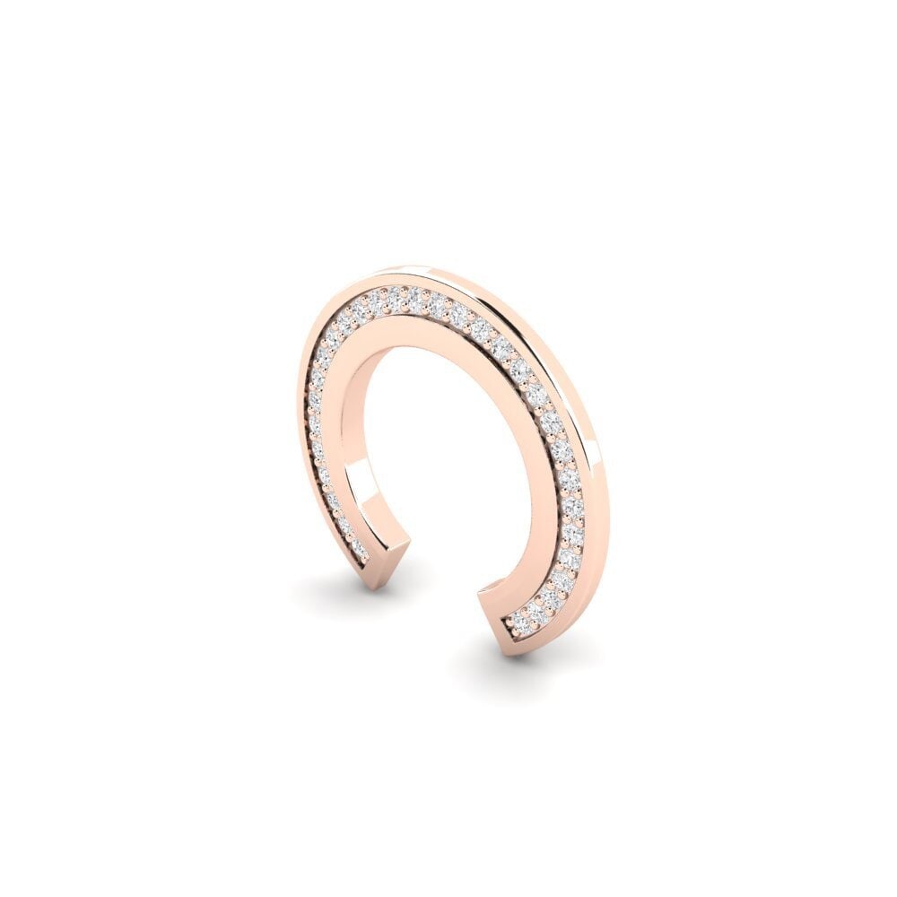14ct Rose Gold White sapphire Men's Ear Cuff Schafberg