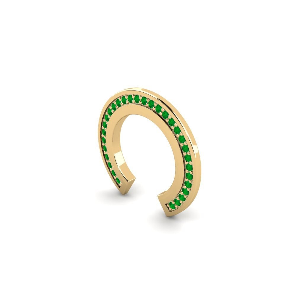 14ct Yellow Gold Emerald Men's Ear Cuff Schafberg