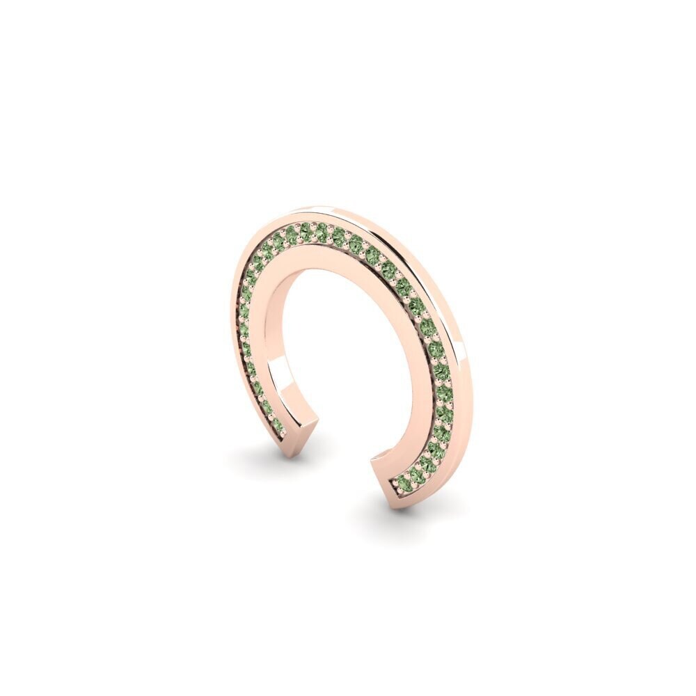 9k Oro Rosa Diamante Verde Aro oreja hombre Schafberg