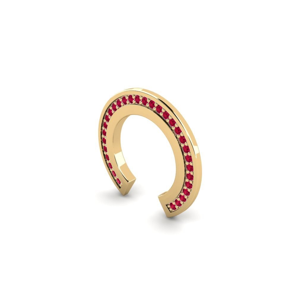 18ct Yellow Gold Ruby Men's Ear Cuff Schafberg