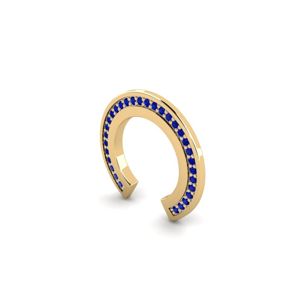 14ct Yellow Gold Sapphire Men's Ear Cuff Schafberg