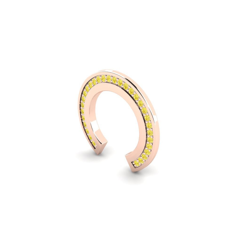 9ct Rose Gold Yellow Sapphire Men's Ear Cuff Schafberg