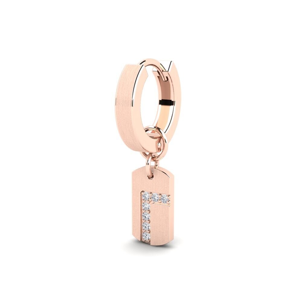 14k Oro Rosa Diamante cultivado en laboratorio Pendiente para hombre Stockholm - A