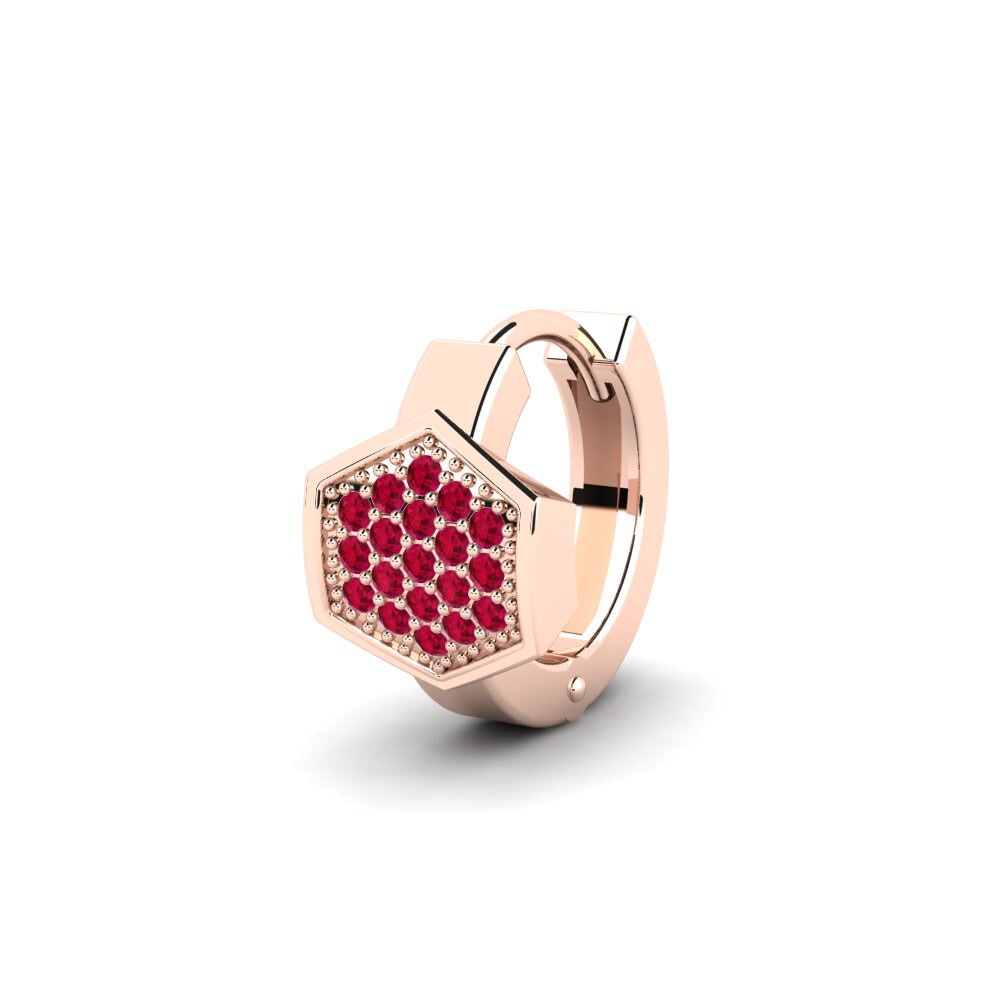 18k Oro Rosa Rubí Pendiente para hombre Tunupa
