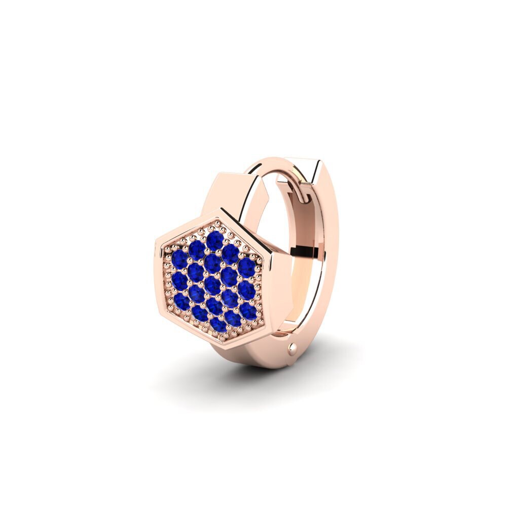 9ct Rose Gold Sapphire Men's Earring Tunupa