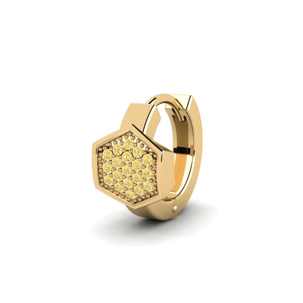 9ct Yellow Gold Yellow Diamond Men's Earring Tunupa