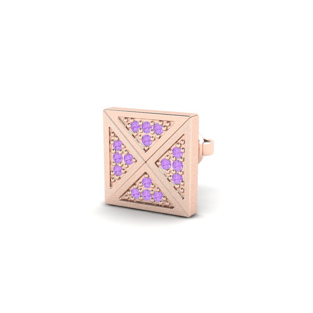 14ct Rose Gold Amethyst Men's Earring Tupungato