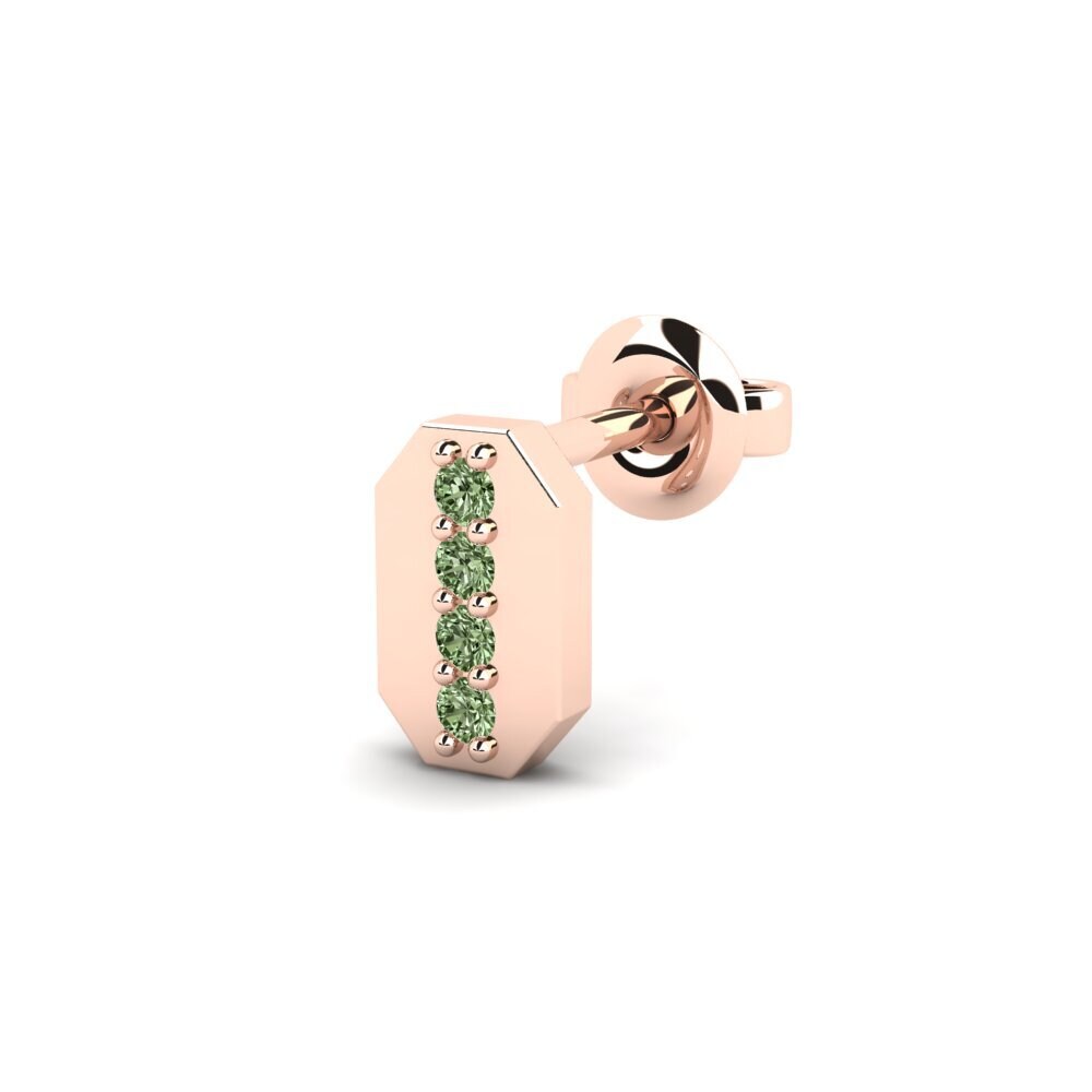 18k Oro Rosa Diamante Verde Pendiente para hombre Washakie