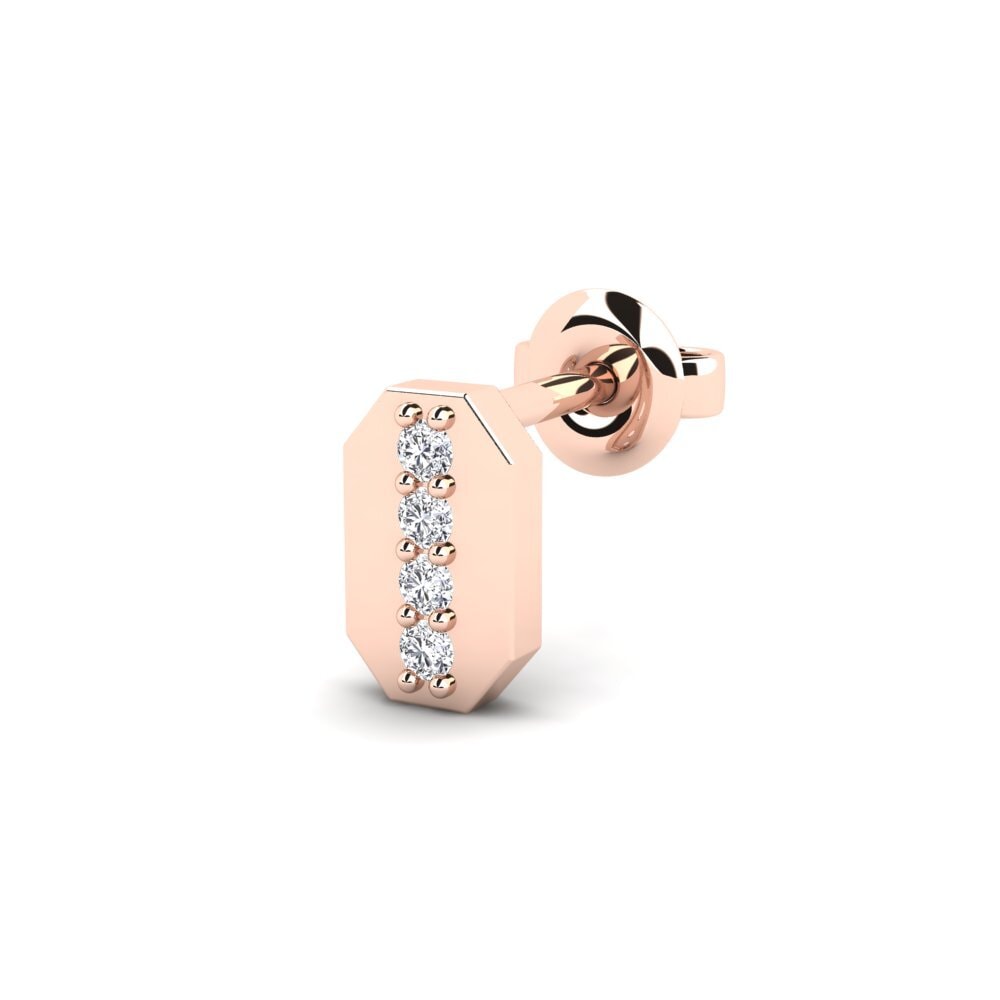 18ct Rose Gold Lab Grown Diamond Men's Earring Washakie