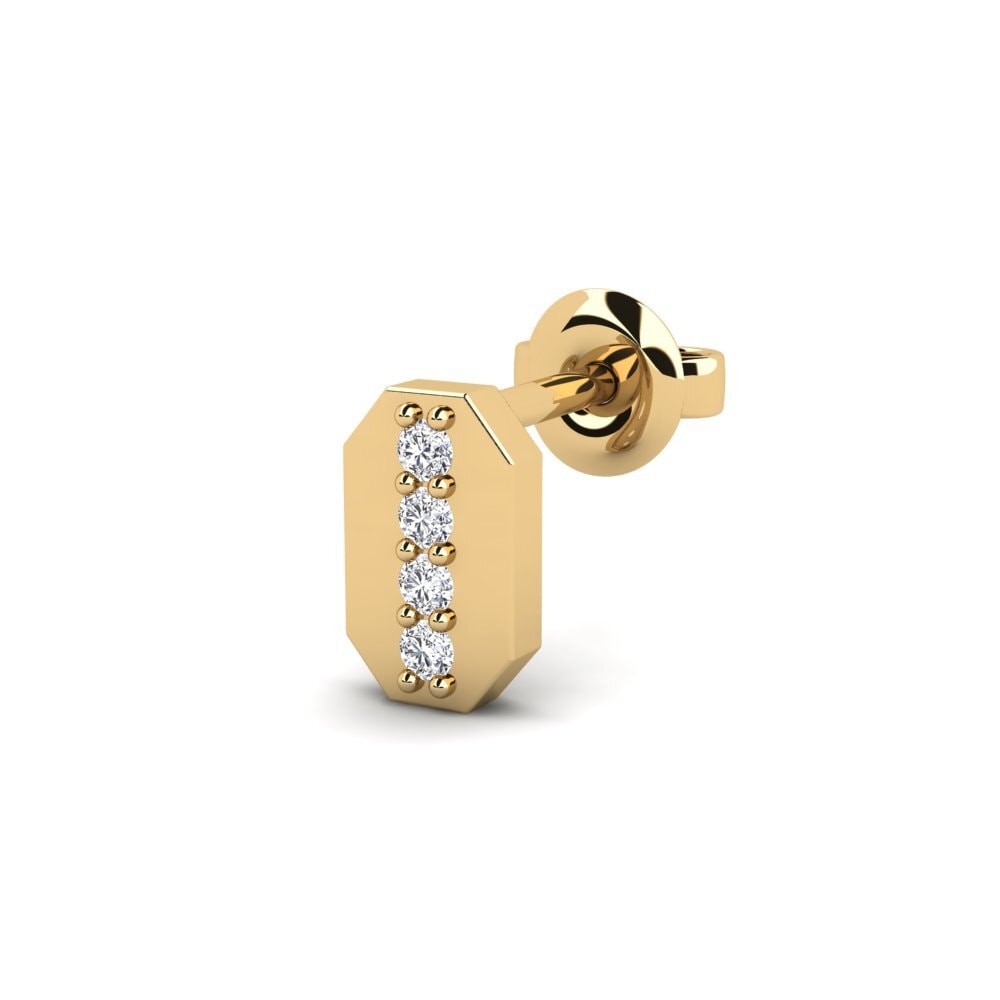 14ct Yellow Gold Lab Grown Diamond Men's Earring Washakie