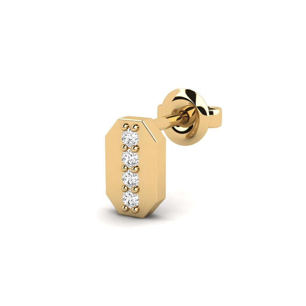 9ct Yellow Gold Moissanite Men's Earring Washakie