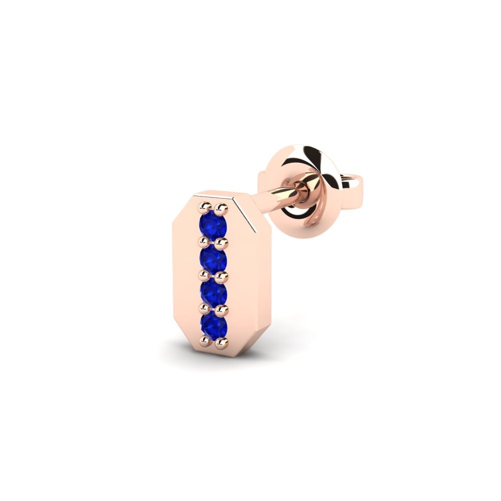 14ct Rose Gold Sapphire Men's Earring Washakie