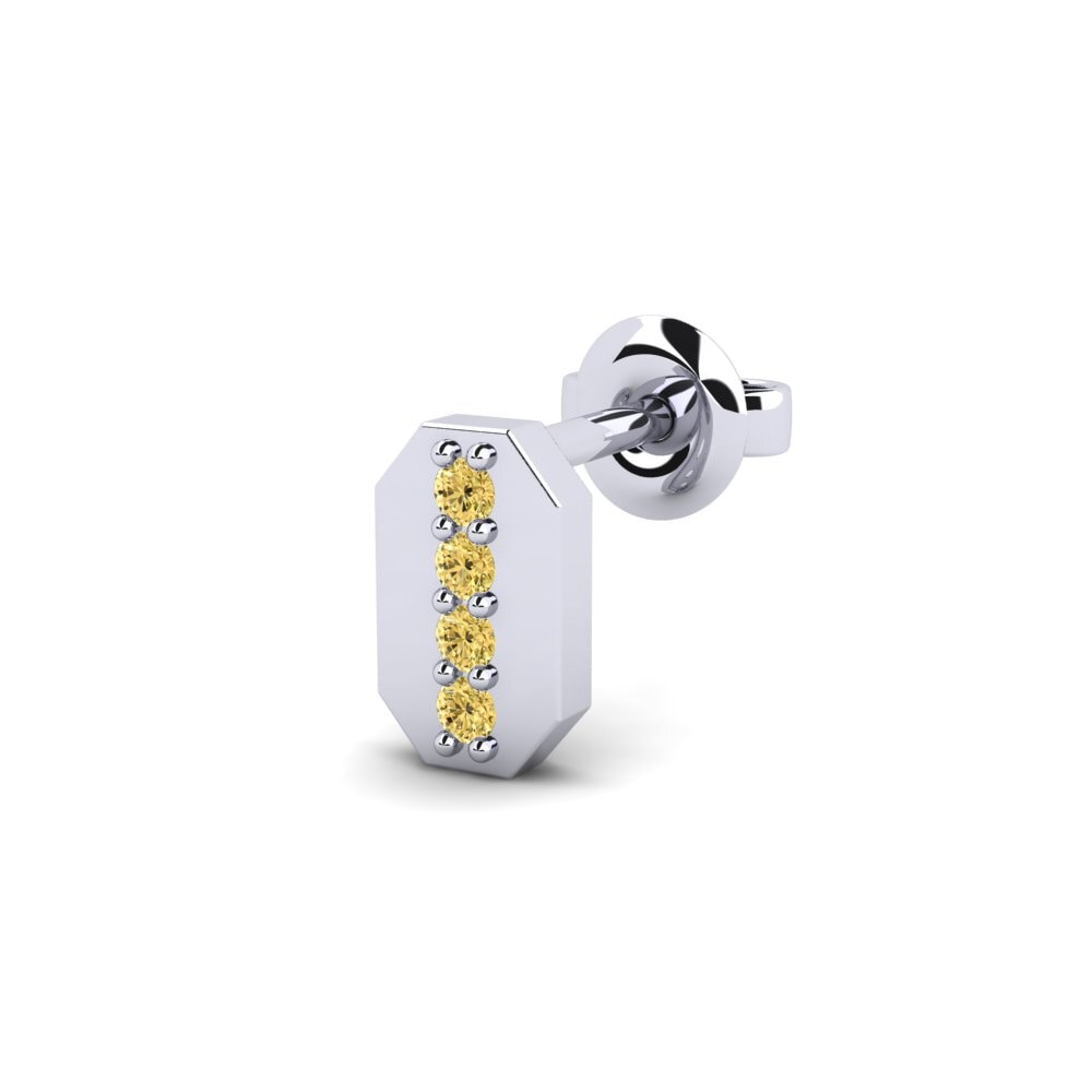 585 Bílé zlato Žlutý diamant Pánské náušnice Washakie