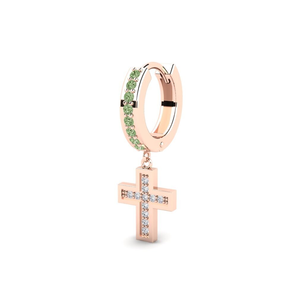 9k Oro Rosa Diamante Verde Pendiente para hombre Wildkogel - A