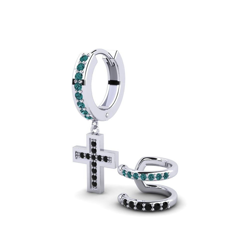 Diamante Azul Pendiente para hombre Wildkogel - SET