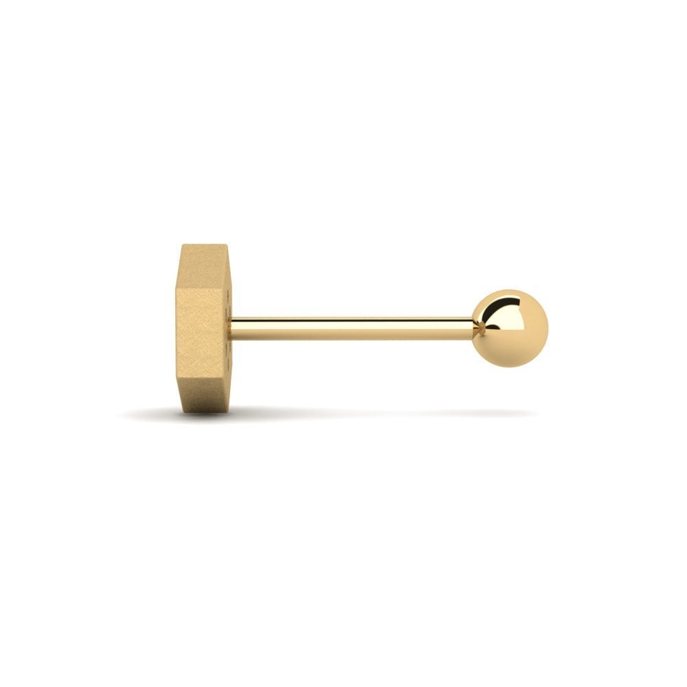 18k Oro Amarillo Diamante Negro Piercing oreja hombre Wildspitze