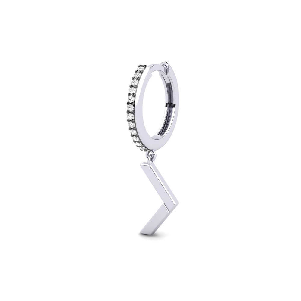 White sapphire Men's Earring Zaforas - A
