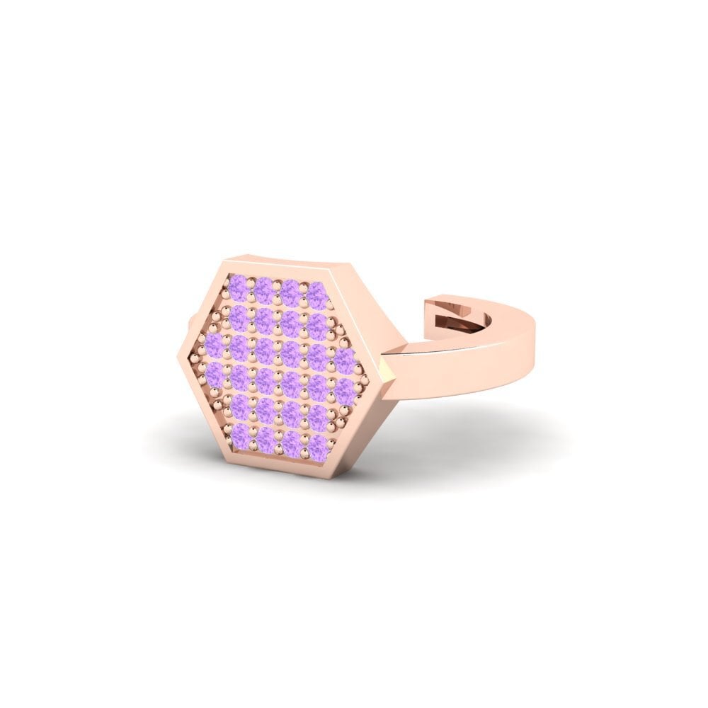 14ct Rose Gold Amethyst Men's Ear Cuff Zapaleri