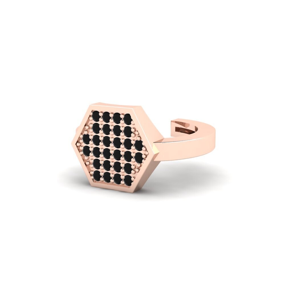 14ct Rose Gold Black Onyx Men's Ear Cuff Zapaleri