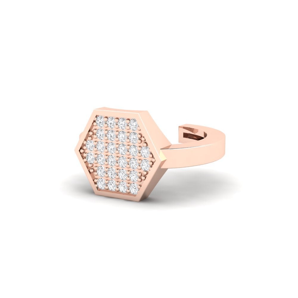 14ct Rose Gold White sapphire Men's Ear Cuff Zapaleri