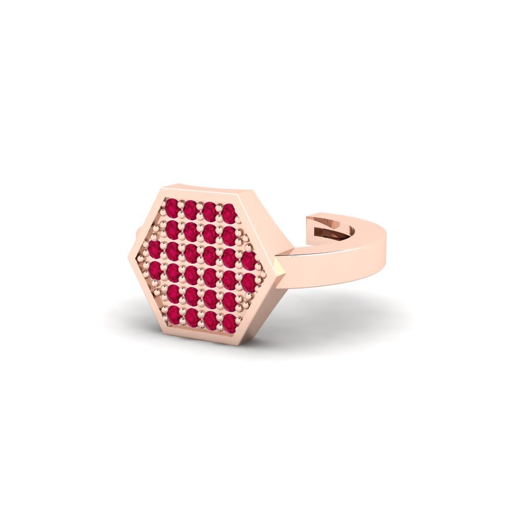 18k Oro Rosa Rubí Aro oreja hombre Zapaleri