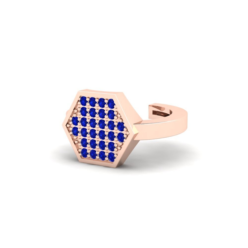 9ct Rose Gold Sapphire Men's Ear Cuff Zapaleri