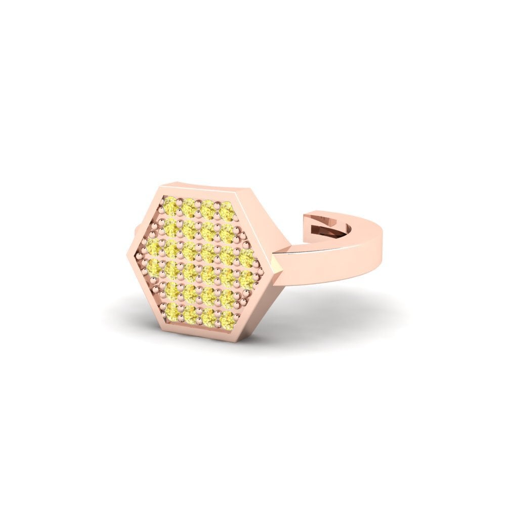 9ct Rose Gold Yellow Sapphire Men's Ear Cuff Zapaleri