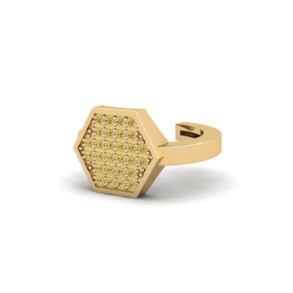 9ct Yellow Gold Yellow Diamond Men's Ear Cuff Zapaleri