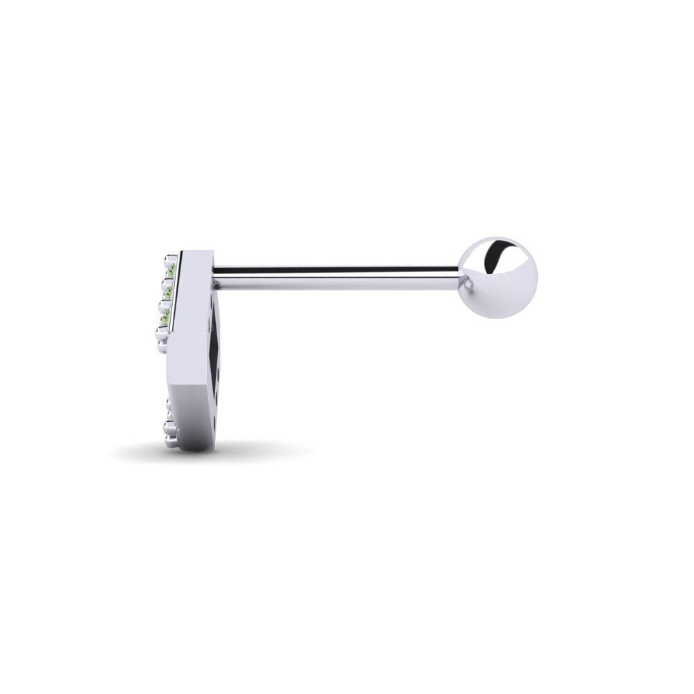 585 Bílé zlato Zelený diamant Piercing pro muže Bujny