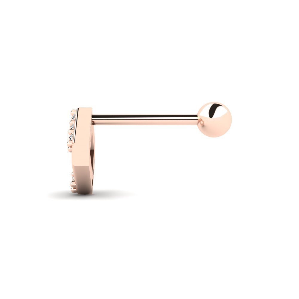 14ct Rose Gold Moissanite Men's Piercing Bujny