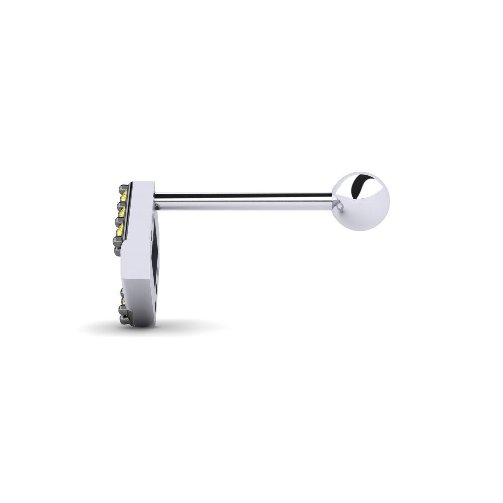 Zafiro amarillo Piercing oreja hombre Bujny