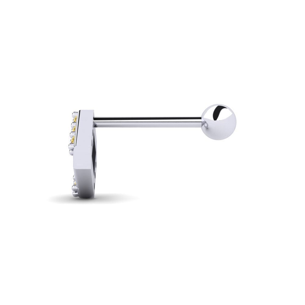 950 Platinum Yellow Diamond Men's Piercing Bujny