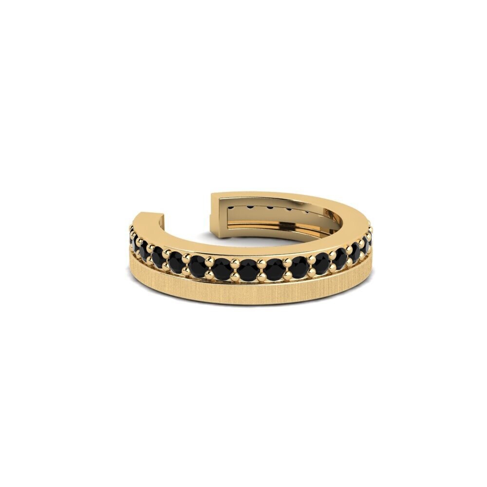 14ct Yellow Gold Black Onyx Men's Ear Cuff Gaisberg - B