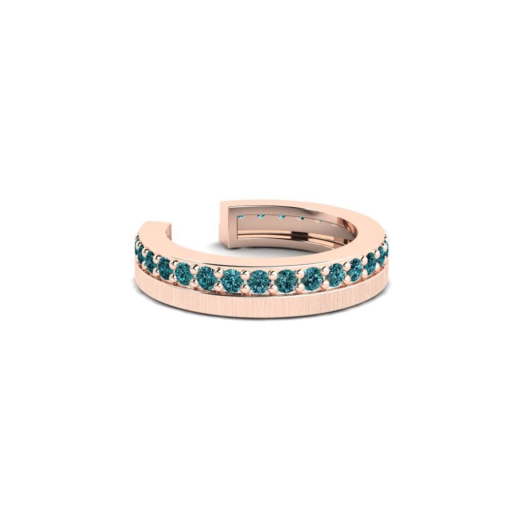 14k Oro Rosa Diamante Azul Aro oreja hombre Gaisberg - B