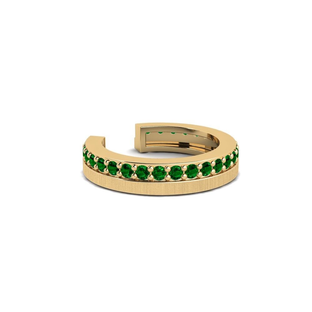 585 Gult Guld Grøn Zirkon Herre Øremanchet Gaisberg - B