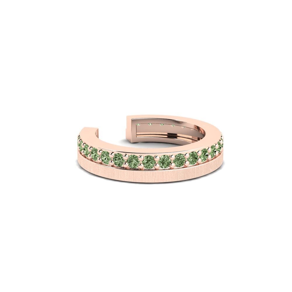 9k Oro Rosa Diamante Verde Aro oreja hombre Gaisberg - B