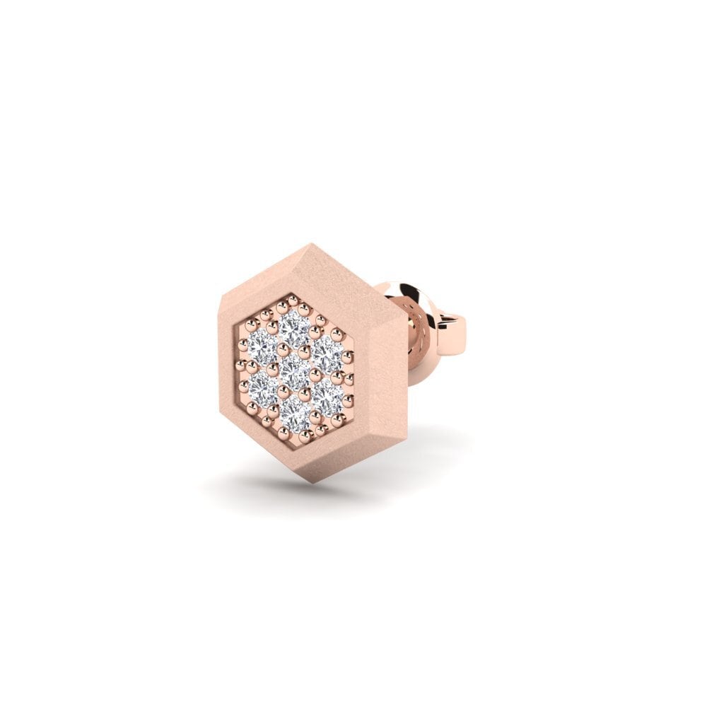 14K Rose Gold Men's Earring Galan