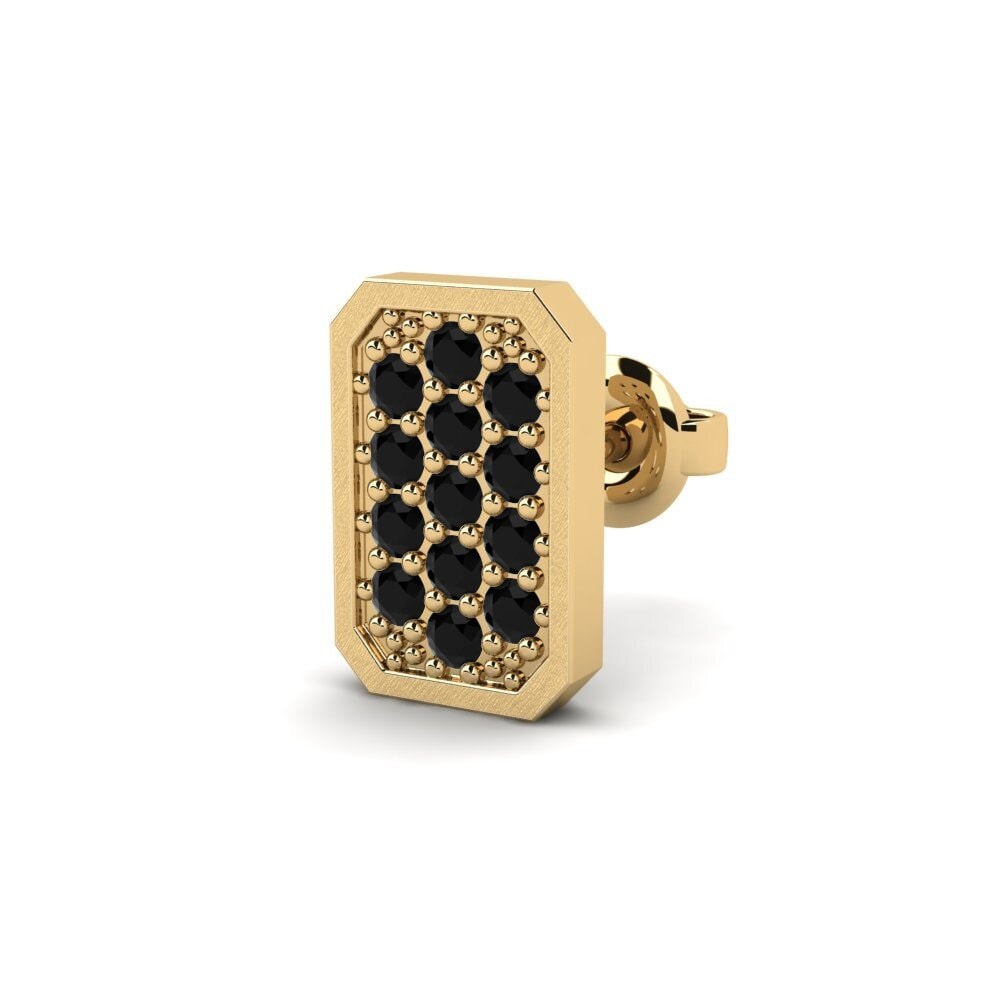 9ct Yellow Gold Black Diamond Men's Earring Grossglockner
