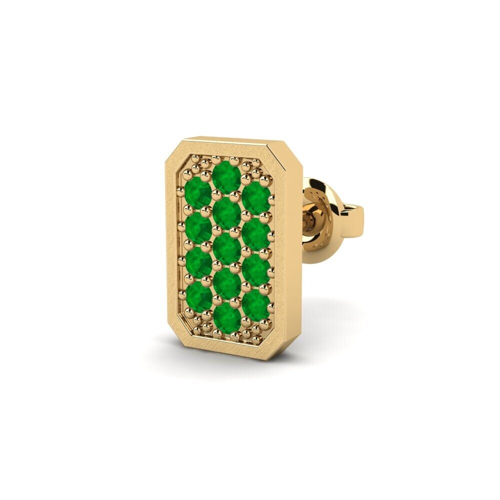 9ct Yellow Gold Emerald Men's Earring Grossglockner
