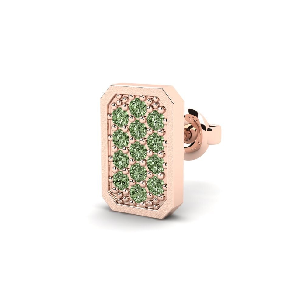 14ct Rose Gold Green Diamond Men's Earring Grossglockner