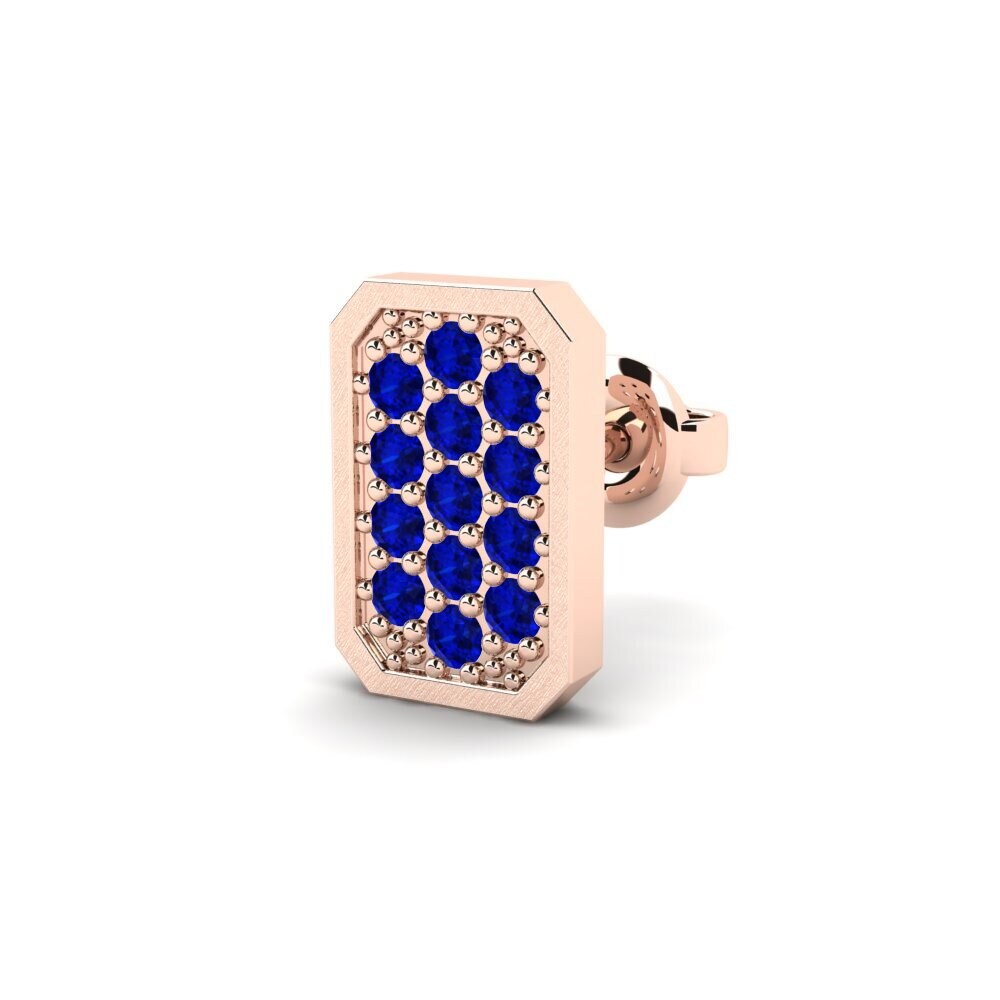 14ct Rose Gold Sapphire Men's Earring Grossglockner
