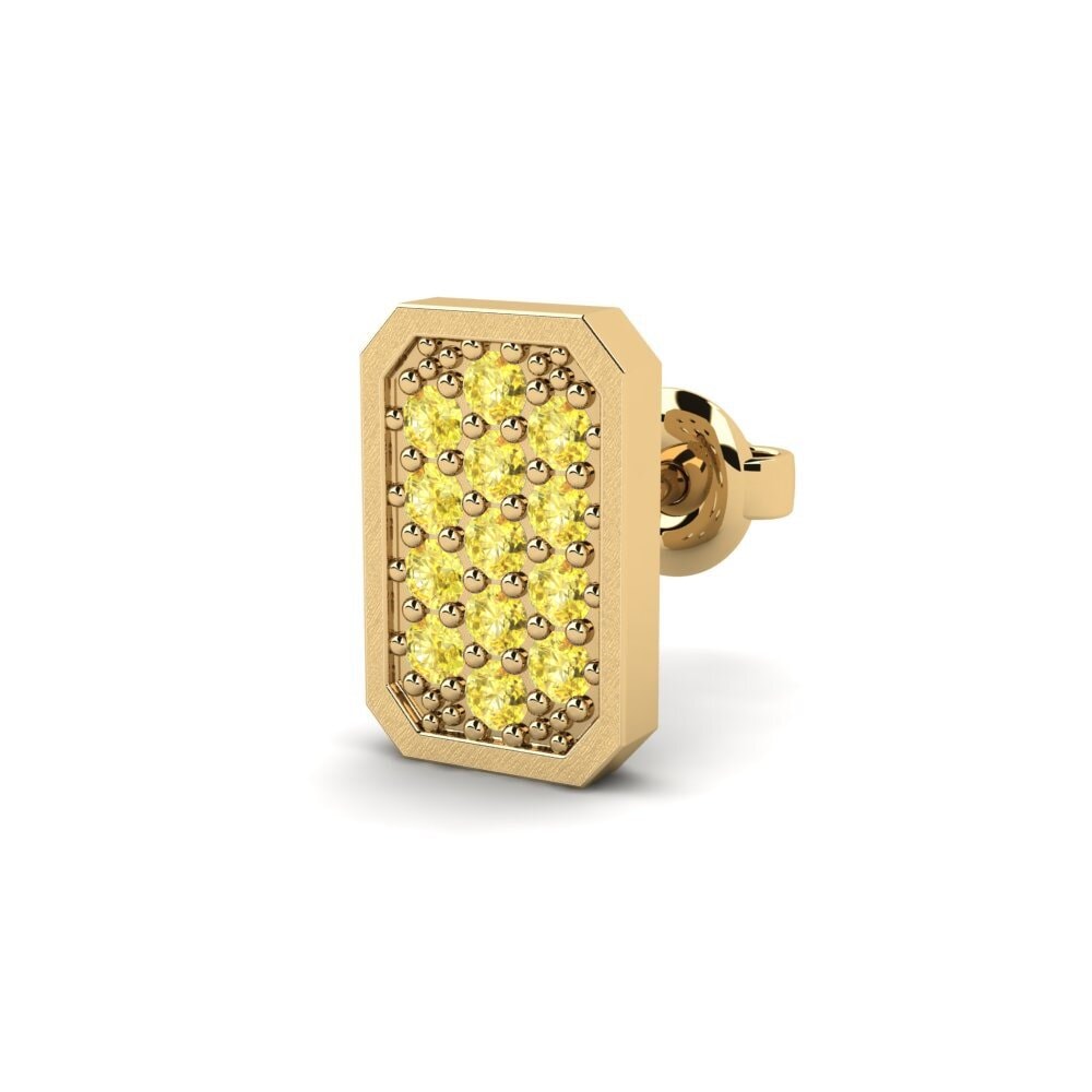 14ct Yellow Gold Yellow Sapphire Men's Earring Grossglockner